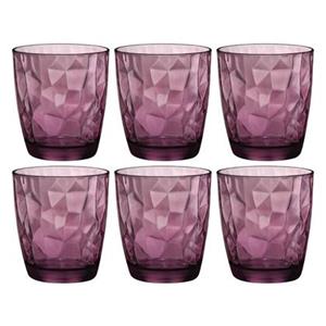 Bormioli Rocco Waterglazen Diamond - Paars - 390 ml - 6 stuks