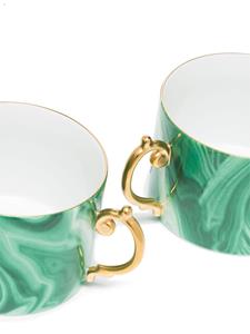L'Objet Set van twee kop en schotels - Groen
