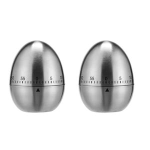 2x RVS kookwekkers / eierwekkers in ei vorm 7,5 cm -