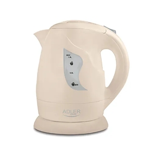 Adler Wasserkocher AD 08 B Mini-Reisewasserkocher, 1 Liter, Wasserstandsanzeige, Abschaltautomatik, beige