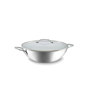 Habonne Avance Wok - 34 cm - RVS - Met glasdeksel