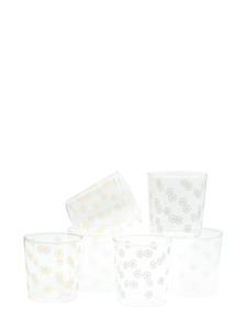 CU I SEEYOU Zes glazen met print - SET 6 BICCHIERI IN VETRO BOROSILICATO CON DECORO FIOCCO DI NEVE