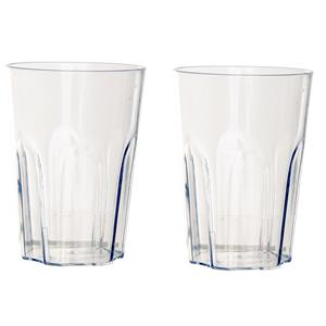 Araven 2x stuks onbreekbare kunststof camping drinkglazen/waterglazen 400 ml -