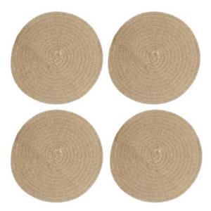 Creative Tops  Placemats, Rond, Set van 4 Stuks, Geweven, Naturel - C