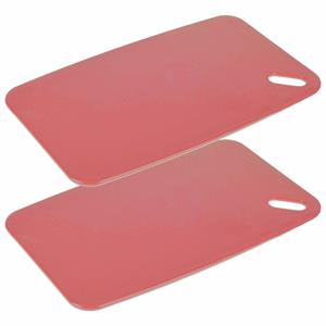 Excellent Houseware Snijplank voor keuken/voedsel - 2x - rood - Kunststof - 30 x 20 cm -