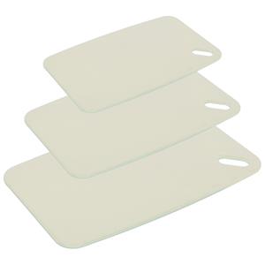 Excellent Houseware Snijplanken - set van 3 - kunststof - creme wit - 24/30/35 cm -