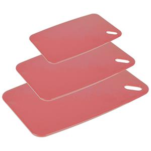 Excellent Houseware Snijplanken - set van 3 - kunststof - rood - 24/30/35 cm -