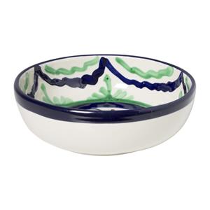 Xenos Schaaltje flor plat - groen/blauw - ø14 cm