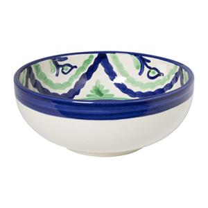Xenos Schaaltje flor - groen/blauw - ø20 cm