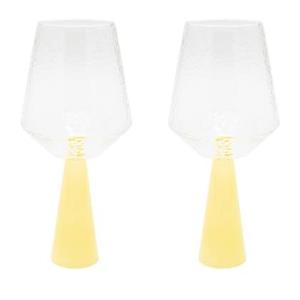 Brût Homeware Wijnglas Claude, helder | geel topaas, set van 2