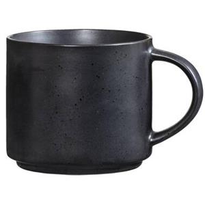 Leen Bakker Mok met oor Studio - Zwart - Stoneware - 380 ml