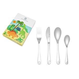 ZILVERSTAD  Kinderartikelen - Kinderbestek 4-dlg Dino's