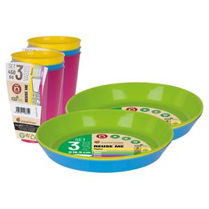 Juypal Hogar Servies set - 12x borden en drinkbekers - multi - kunststof - herbruikbaar -