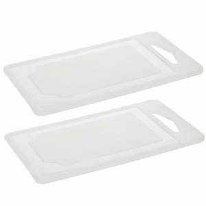 Excellent Houseware snijplank - 2x - wit - kunststof - 25 x 15 cm -