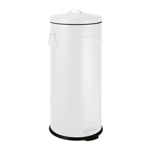Xenos Pedaalemmer retro look - wit - 30 liter