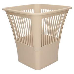 PlasticForte Afvalemmer - Plastic - Beige - 30 Cm - Vierkant