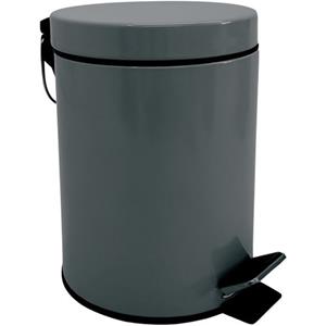 MSV Badkamer/toilet Pedaalemmer - Donkergrijs - 3 Liter - 17 X 25 Cm