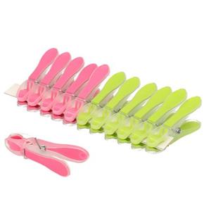 PlasticForte Wasknijpers -12x - Groen/roze - 8 Cm