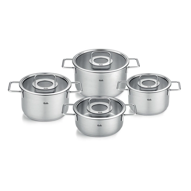 Fissler Topf-Set "Fissler Pure Collection", Edelstahl 18/10, (Set, 4 tlg., Kochtopf 16/20/24 + Bratentopf 20cm)