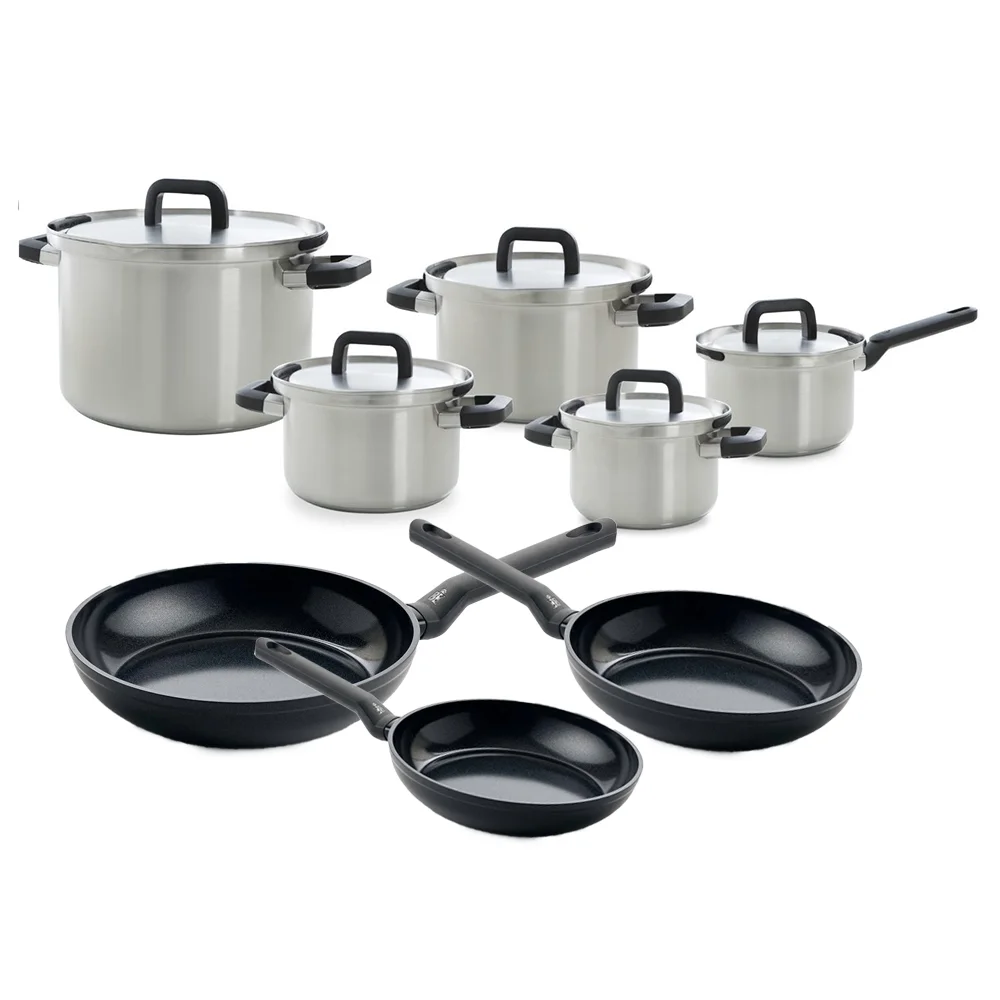 BK Cookware Flow Cool Kookpannenset- 8 delig - RVS - Veilig afgietsysteem