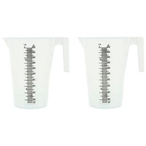 2x Maatbekers transparant 2 liter -