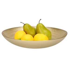 Merkloos Decoratie schaal/fruitschaal van glas goud rond D30 cm -