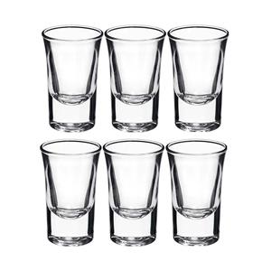 6x shotglaasjes / borrelglazen transparant 3,4 cl -