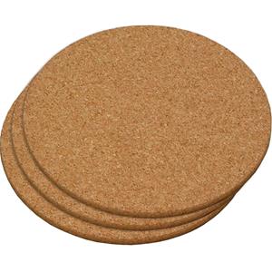 Merkloos 3x Ronde pannen onderzetters van kurk 20 cm -