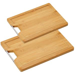 Kesper Bamboe houten snijplanken voordeel set 23 x 33 en 28 x cm -