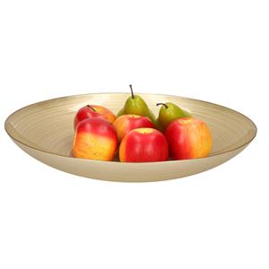 Merkloos Decoratie schaal/fruitschaal van glas goud rond D40 cm -