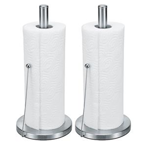 HI Set van 2x stuks RVS keukenrolhouder 33 cm -