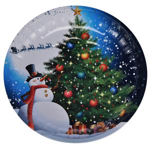 1x stuks metalen kerst kinderbordjes/borden met sneeuwpop 26 cm -