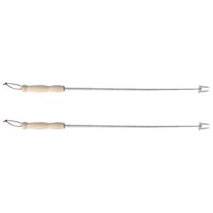 Merkloos 2x RVS BBQ/barbecue vorken uitschuifbaar 80 cm -