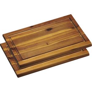 Merkloos 2x Acaciahouten snijplanken 21 x 32 cm -