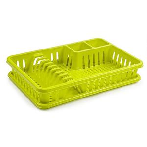 PlasticForte Lime groen afdruiprek met lekbak 45 x 30 cm -