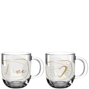 LEONARDO Tasse 2er Set Presente Love 400 ml, Glas