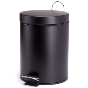 MSV Badkamer/toilet Pedaalemmer - Zwart - 5 Liter - 20 X 28 Cm