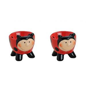 Merkloos Set van 4x stuks lieveheersbeestje eierdopjes 6 cm -