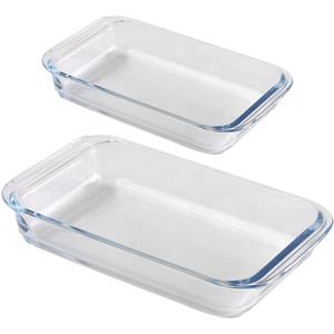 Chef Traiteur Ovenschaal set 2-delig - rechthoek - glas - 1,6L en 3L -