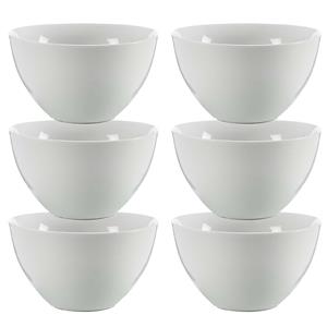 Vivalto Kommetjes/serveer schaaltjes - 6x - Mumbai - porselein - D13.5 x H7.5 cm - ivoor wit - Stapelbaar -