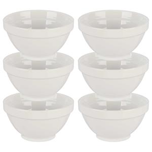 Vivalto Kommetjes/serveer schaaltjes - 6x - Okinawa - porselein - D13.5 x H8 cm - ivoor wit - Stapelbaar -