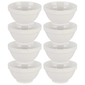 Vivalto Kommetjes/serveer schaaltjes - 8x - Okinawa - porselein - D13.5 x H8 cm - ivoor wit - Stapelbaar -