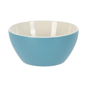 Excellent Houseware Soepkommen/serveer schaaltjes - Acapulco- porselein - D14 x H6.5 cm - blauw - Stapelbaar -