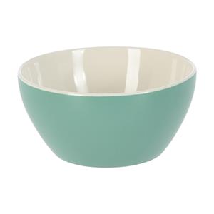 Excellent Houseware Soepkommen/serveer schaaltjes - Acapulco- porselein - D14 x H6.5 cm - groen - Stapelbaar -