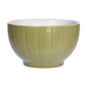 Excellent Houseware Soepkommen/serveer schaaltjes - Venice- keramiek - D14 x H8 cm - groen - Stapelbaar -