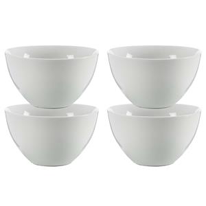 Vivalto Kommetjes/serveer schaaltjes - 4x - Mumbai - porselein - D13.5 x H7.5 cm - ivoor wit - Stapelbaar -