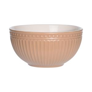 Excellent Houseware Soepkommen/serveer schaaltjes - Roman Style - keramiek - D14 x H7 cm - zand bruin - Stapelbaar -