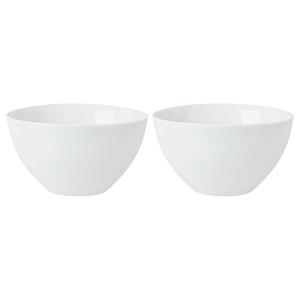 Vivalto Kommetjes/serveer schaaltjes - 2x - Tokyo - porselein - D13 x H7.5 cm - ivoor wit - Stapelbaar -