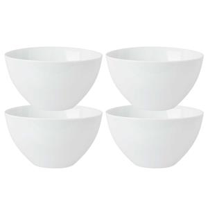 Vivalto Kommetjes/serveer schaaltjes - 4x - Tokyo - porselein - D13 x H7.5 cm - ivoor wit - Stapelbaar -