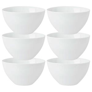 Vivalto Kommetjes/serveer schaaltjes - 6x - Tokyo - porselein - D13 x H7.5 cm - ivoor wit - Stapelbaar -